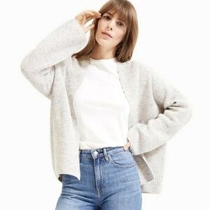 Everlane Twisted Wool Cardigan Sweater Boxy Heather Gray Women’s XS
